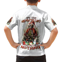 Skeleton Santa Claus Kid Hawaiian Shirt On The Naughty List And I Regret Nothing - Wonder Print Shop