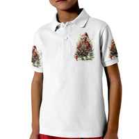 Skeleton Santa Claus Kid Polo Shirt On The Naughty List And I Regret Nothing - Wonder Print Shop