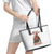 Skeleton Santa Claus Leather Tote Bag On The Naughty List And I Regret Nothing - Wonder Print Shop