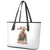 Skeleton Santa Claus Leather Tote Bag On The Naughty List And I Regret Nothing - Wonder Print Shop
