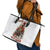 Skeleton Santa Claus Leather Tote Bag On The Naughty List And I Regret Nothing - Wonder Print Shop