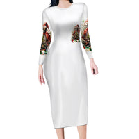 Skeleton Santa Claus Long Sleeve Bodycon Dress On The Naughty List And I Regret Nothing - Wonder Print Shop