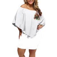 Skeleton Santa Claus Off Shoulder Short Dress On The Naughty List And I Regret Nothing - Wonder Print Shop