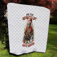 Skeleton Santa Claus Quilt On The Naughty List And I Regret Nothing - Wonder Print Shop