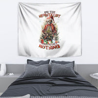 Skeleton Santa Claus Tapestry On The Naughty List And I Regret Nothing - Wonder Print Shop