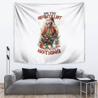 Skeleton Santa Claus Tapestry On The Naughty List And I Regret Nothing - Wonder Print Shop