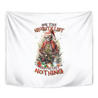 Skeleton Santa Claus Tapestry On The Naughty List And I Regret Nothing - Wonder Print Shop