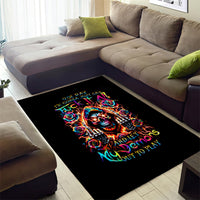 Flower Skull Area Rug One Day Say Fuck Itt All And Let My Demons Out - Wonder Print Shop