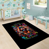 Flower Skull Area Rug One Day Say Fuck Itt All And Let My Demons Out - Wonder Print Shop