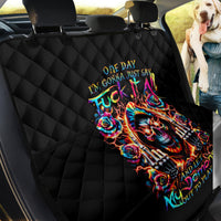 Flower Skull Back Car Seat Cover One Day Say Fuck Itt All And Let My Demons Out - Wonder Print Shop