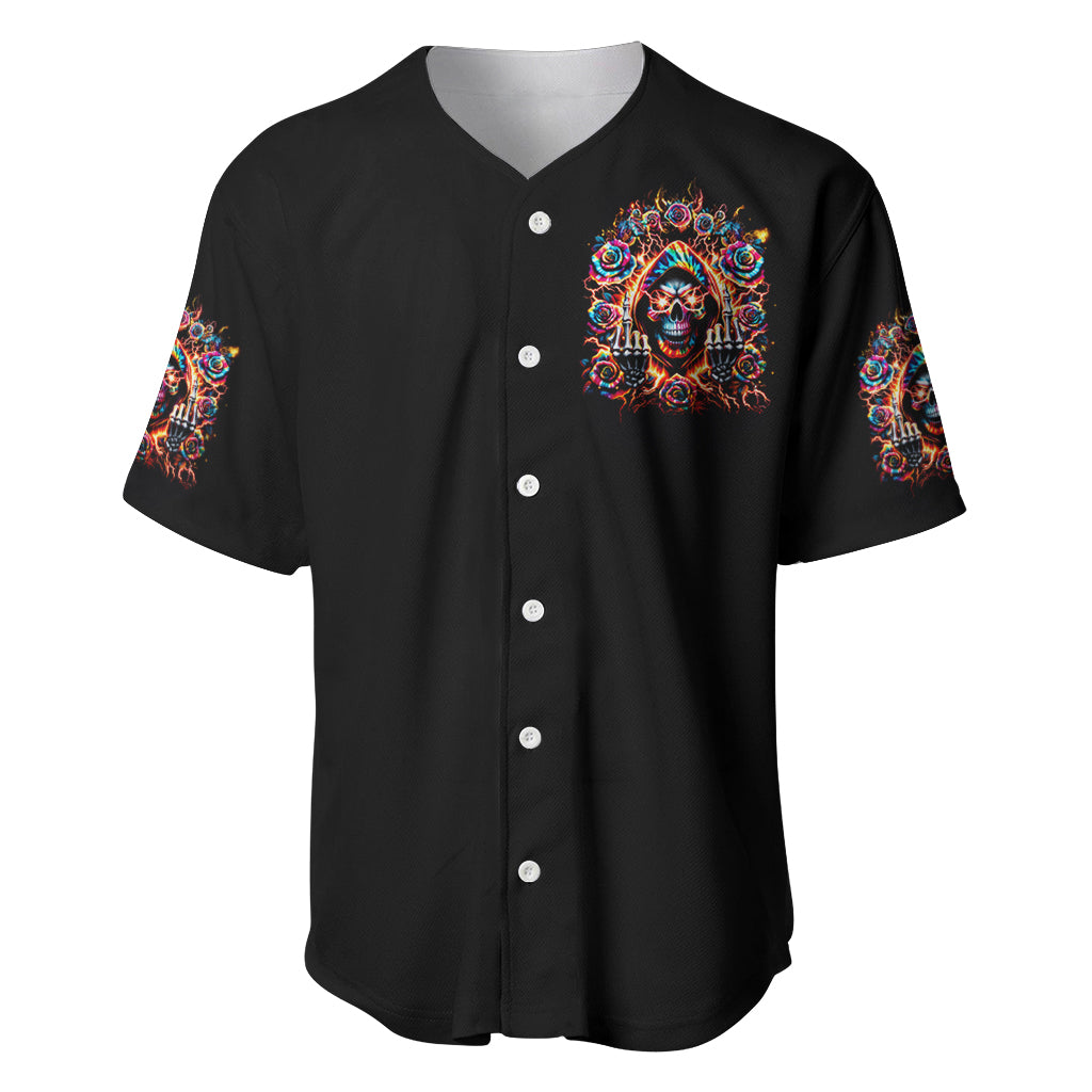 Flower Skull Baseball Jersey One Day Say Fuck Itt All And Let My Demons Out - Wonder Print Shop