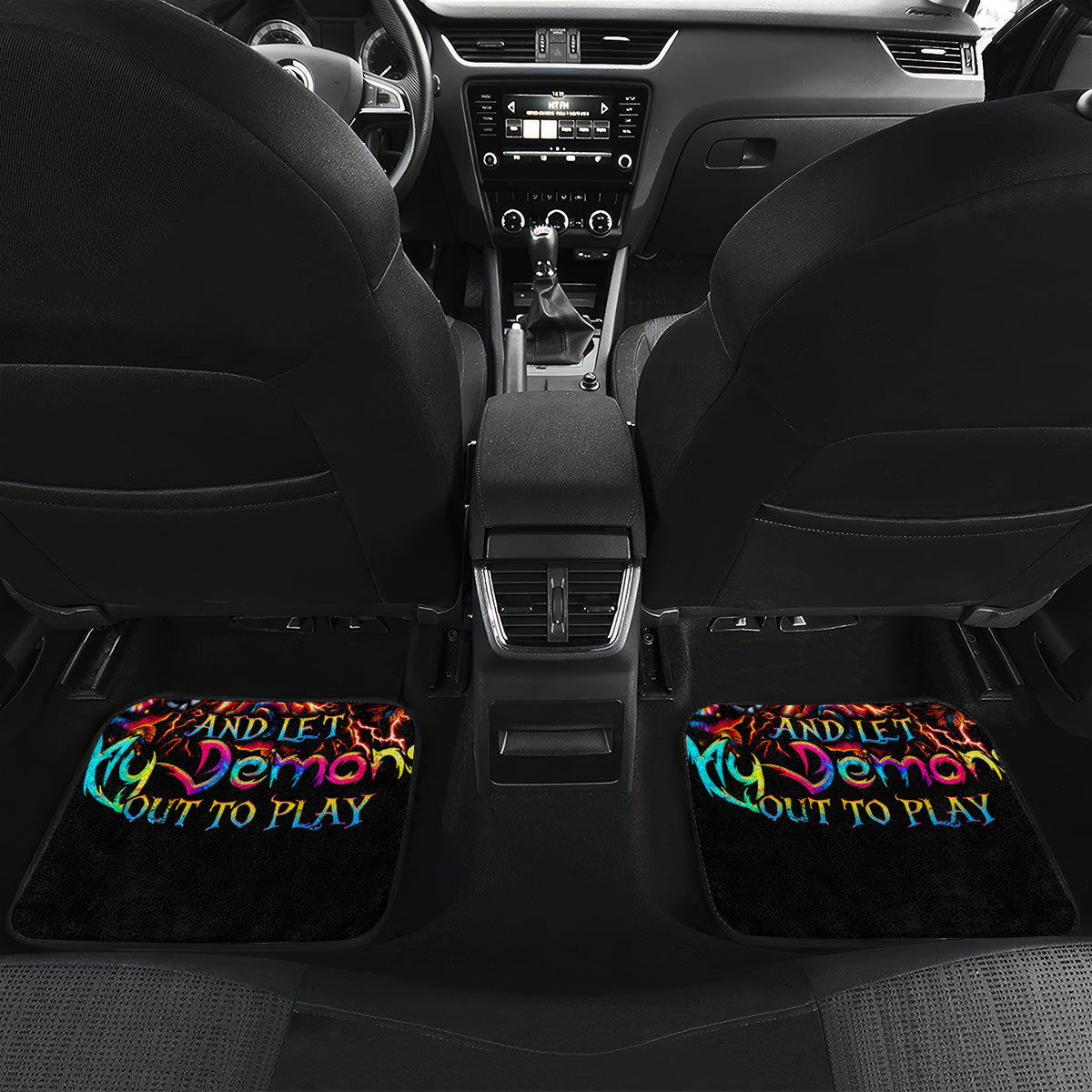 Flower Skull Car Mats One Day Say Fuck Itt All And Let My Demons Out - Wonder Print Shop