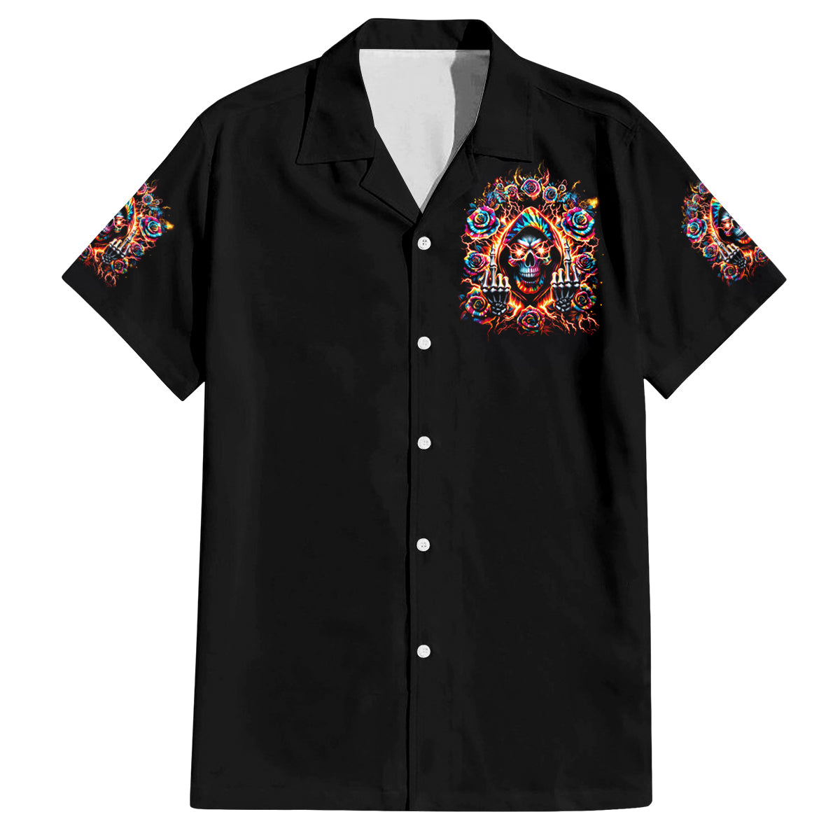 Flower Skull Family Matching Long Sleeve Bodycon Dress and Hawaiian Shirt One Day Say Fuck Itt All And Let My Demons Out - Wonder Print Shop