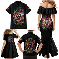 Flower Skull Family Matching Mermaid Dress and Hawaiian Shirt One Day Say Fuck Itt All And Let My Demons Out - Wonder Print Shop