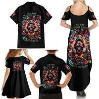 Flower Skull Family Matching Summer Maxi Dress and Hawaiian Shirt One Day Say Fuck Itt All And Let My Demons Out - Wonder Print Shop