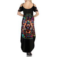 Flower Skull Family Matching Summer Maxi Dress and Hawaiian Shirt One Day Say Fuck Itt All And Let My Demons Out - Wonder Print Shop