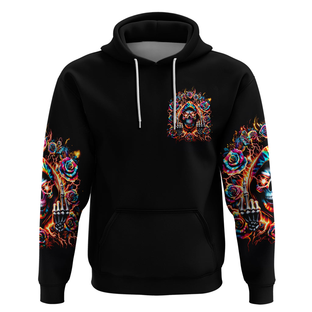 Flower Skull Hoodie One Day Say Fuck Itt All And Let My Demons Out - Wonder Print Shop