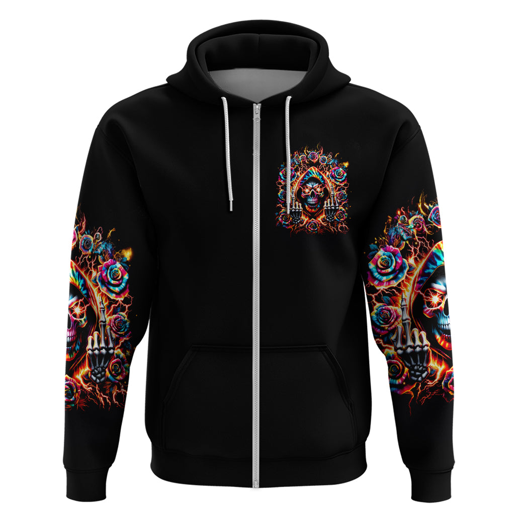 Flower Skull Hoodie One Day Say Fuck Itt All And Let My Demons Out - Wonder Print Shop