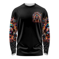 Flower Skull Long Sleeve Shirt One Day Say Fuck Itt All And Let My Demons Out - Wonder Print Shop