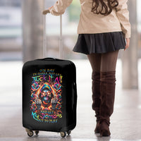 Flower Skull Luggage Cover One Day Say Fuck Itt All And Let My Demons Out - Wonder Print Shop