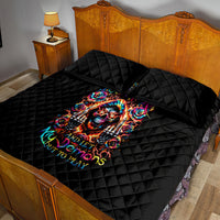 Flower Skull Quilt Bed Set One Day Say Fuck Itt All And Let My Demons Out - Wonder Print Shop