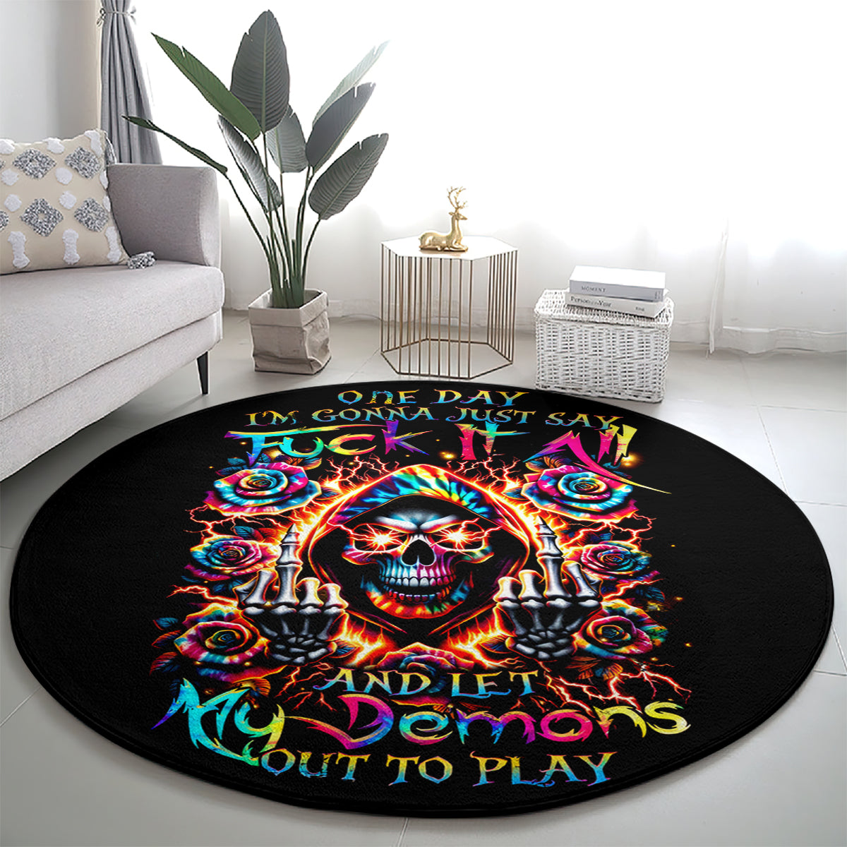flower-skull-round-carpet-one-day-say-fuck-itt-all-and-let-my-demons-out