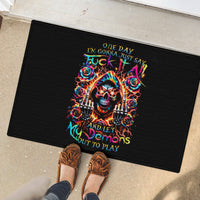 Flower Skull Rubber Doormat One Day Say Fuck Itt All And Let My Demons Out - Wonder Print Shop