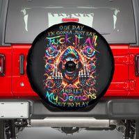 Flower Skull Spare Tire Cover One Day Say Fuck Itt All And Let My Demons Out - Wonder Print Shop