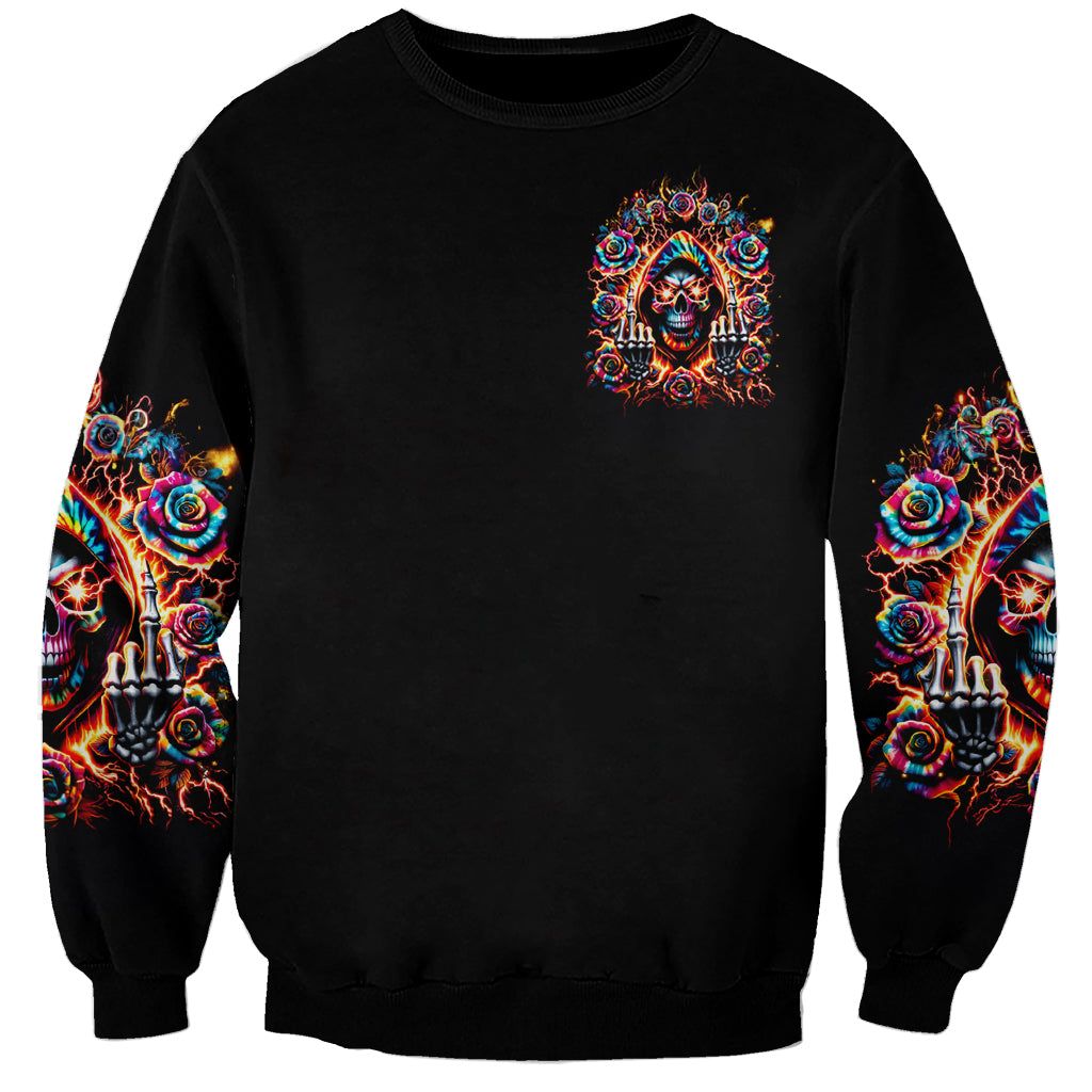 Flower Skull Sweatshirt One Day Say Fuck Itt All And Let My Demons Out - Wonder Print Shop