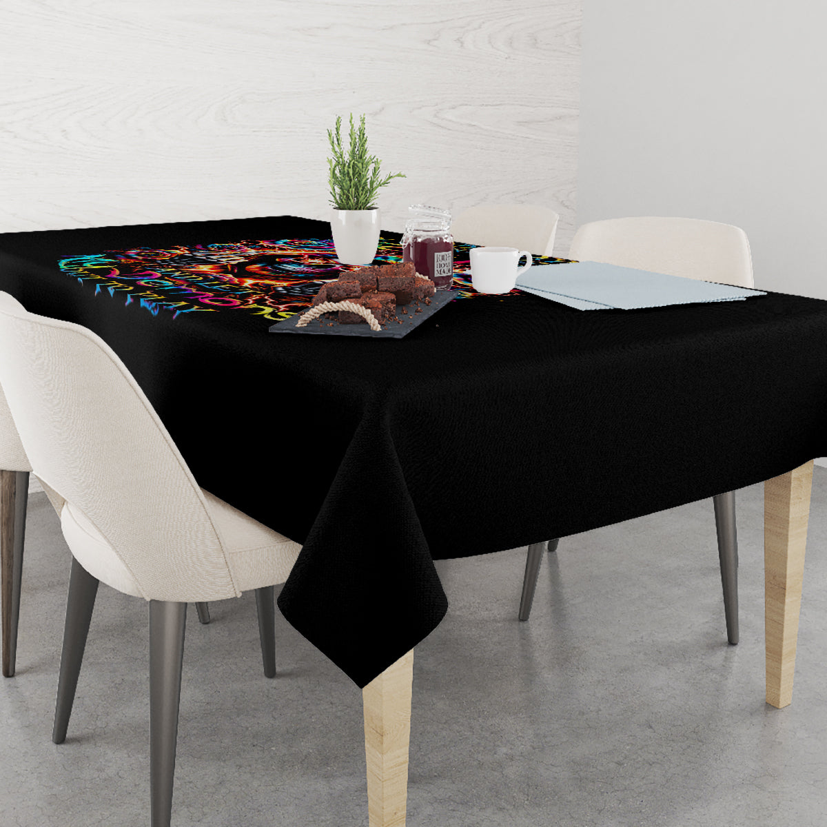 Flower Skull Tablecloth One Day Say Fuck Itt All And Let My Demons Out - Wonder Print Shop