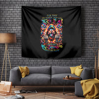 Flower Skull Tapestry One Day Say Fuck Itt All And Let My Demons Out - Wonder Print Shop