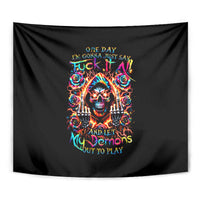 Flower Skull Tapestry One Day Say Fuck Itt All And Let My Demons Out - Wonder Print Shop