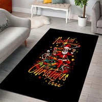 Skeleton Santa Claus Area Rug Rockin' Around The Christmas Tree - Wonder Print Shop