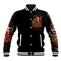 Skeleton Santa Claus Baseball Jacket Rockin' Around The Christmas Tree - Wonder Print Shop