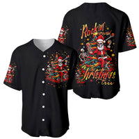 Skeleton Santa Claus Baseball Jersey Rockin' Around The Christmas Tree - Wonder Print Shop