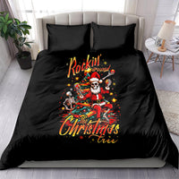 Skeleton Santa Claus Bedding Set Rockin' Around The Christmas Tree - Wonder Print Shop