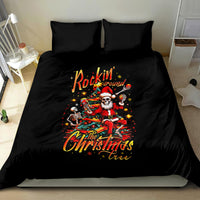 Skeleton Santa Claus Bedding Set Rockin' Around The Christmas Tree - Wonder Print Shop