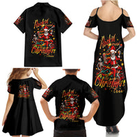 Skeleton Santa Claus Family Matching Summer Maxi Dress and Hawaiian Shirt Rockin' Around The Christmas Tree - Wonder Print Shop