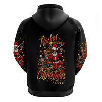Skeleton Santa Claus Hoodie Rockin' Around The Christmas Tree - Wonder Print Shop
