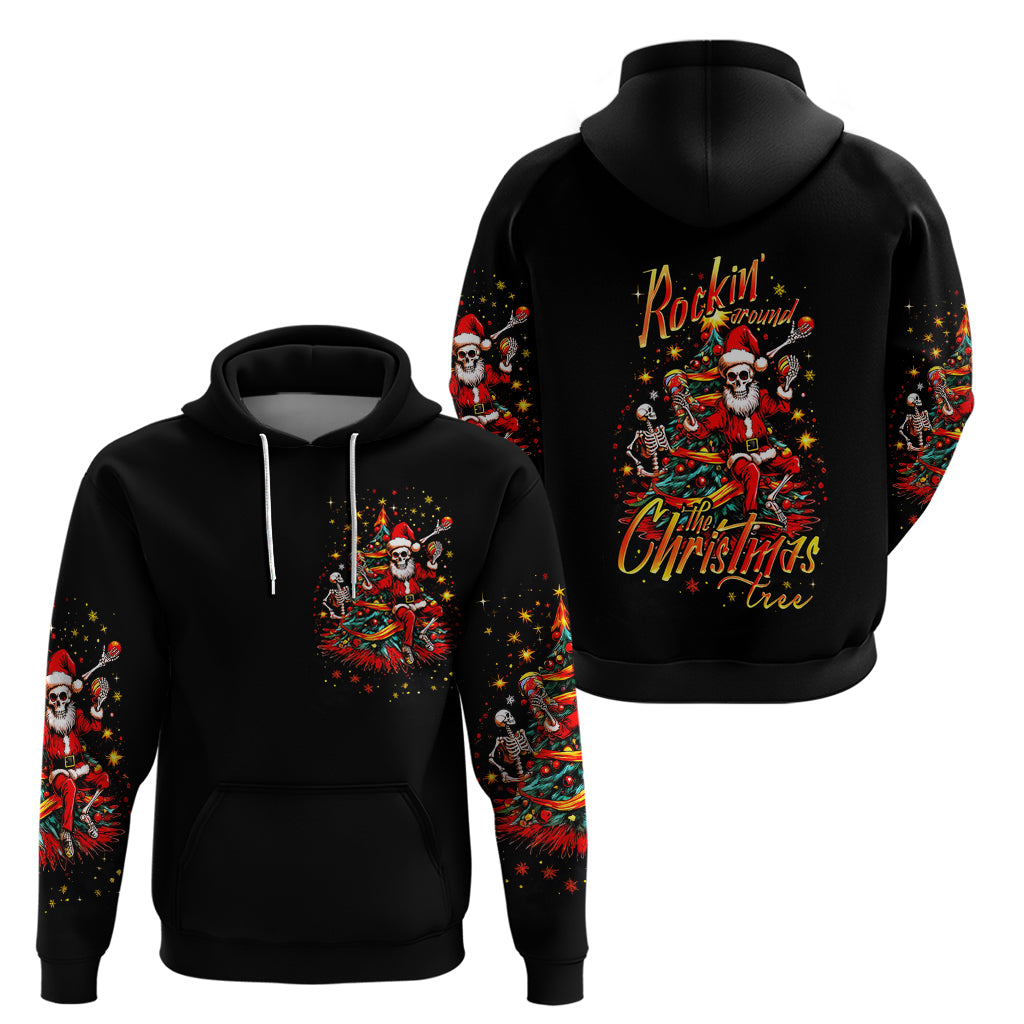 Skeleton Santa Claus Hoodie Rockin' Around The Christmas Tree - Wonder Print Shop