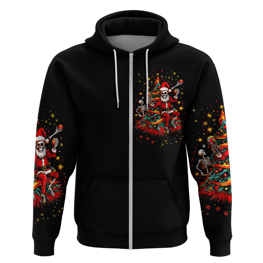 Skeleton Santa Claus Hoodie Rockin' Around The Christmas Tree - Wonder Print Shop