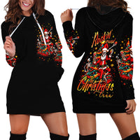 Skeleton Santa Claus Hoodie Dress Rockin' Around The Christmas Tree - Wonder Print Shop
