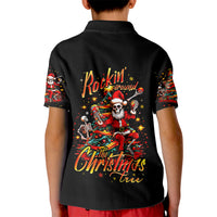 Skeleton Santa Claus Kid Polo Shirt Rockin' Around The Christmas Tree - Wonder Print Shop
