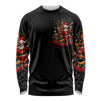Skeleton Santa Claus Long Sleeve Shirt Rockin' Around The Christmas Tree - Wonder Print Shop