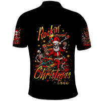 Skeleton Santa Claus Polo Shirt Rockin' Around The Christmas Tree - Wonder Print Shop