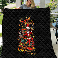 Skeleton Santa Claus Quilt Rockin' Around The Christmas Tree - Wonder Print Shop