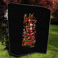 Skeleton Santa Claus Quilt Rockin' Around The Christmas Tree - Wonder Print Shop