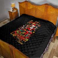 Skeleton Santa Claus Quilt Rockin' Around The Christmas Tree - Wonder Print Shop