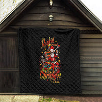 Skeleton Santa Claus Quilt Rockin' Around The Christmas Tree - Wonder Print Shop