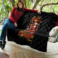 Skeleton Santa Claus Quilt Rockin' Around The Christmas Tree - Wonder Print Shop